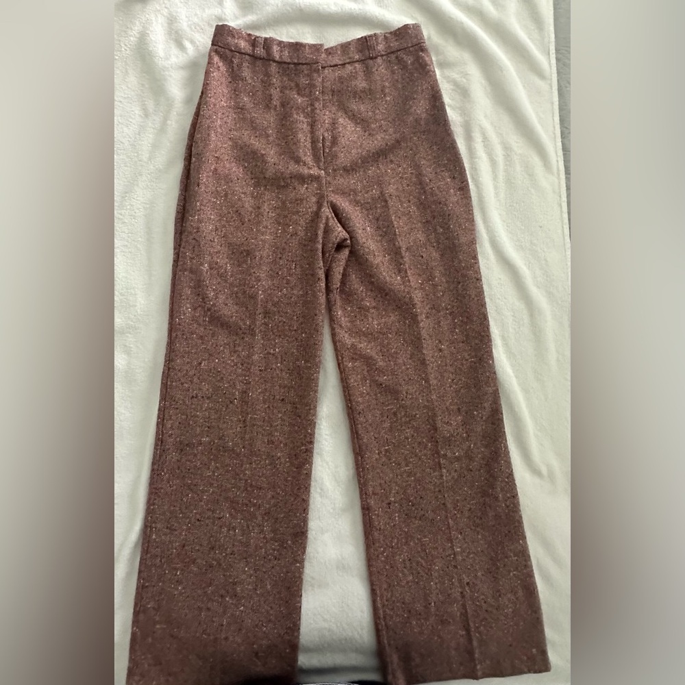 Vintage Trissi Brown/Red Tweed Wool Blend‎ wide leg pant - Size 16